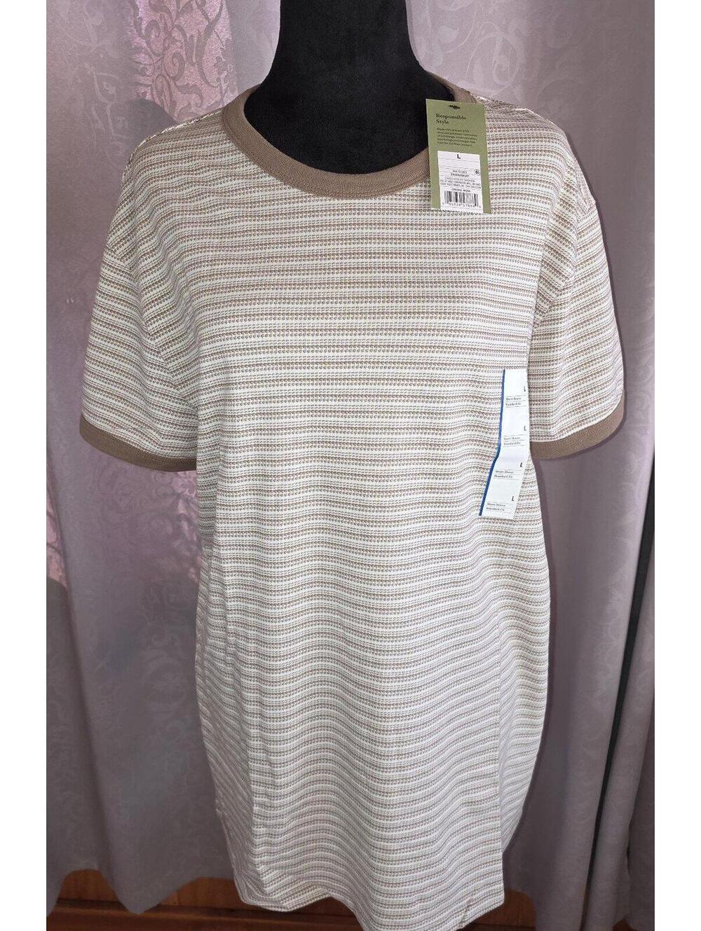 Men's Goodfellow & Co Standard Fit Striped Short Sleeve Crewneck T-Shirt-LG-BNWT